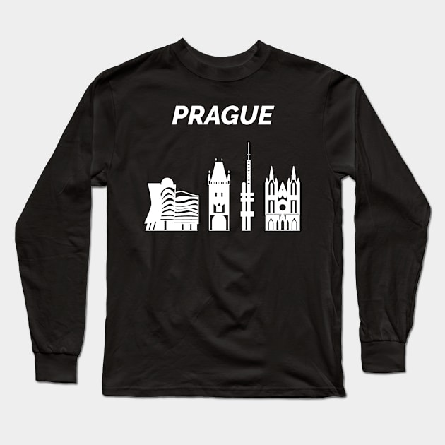 Prague Skyline, Czech Republic Long Sleeve T-Shirt by maro_00
